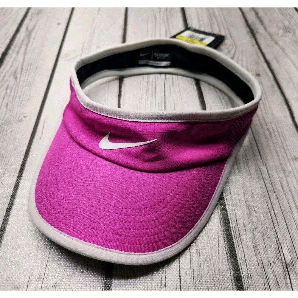Nike Featherlight Dri-Fit Tennis Visor Hat Cap Bright Pink S/M Women's 744961
